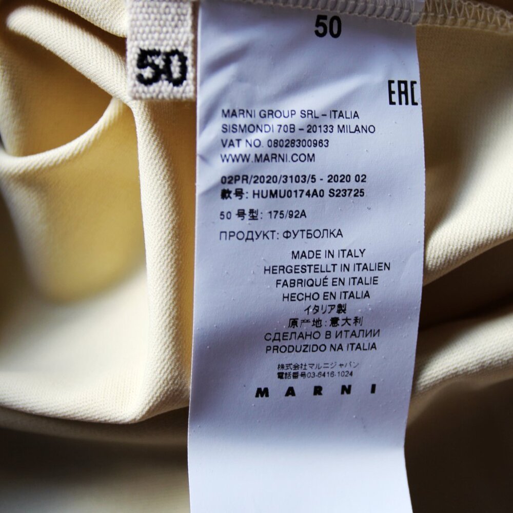 BNWT AW20 MARNI OFF WHITE SLIM FITTING TSHIRT 50 - Picture 10 of 14